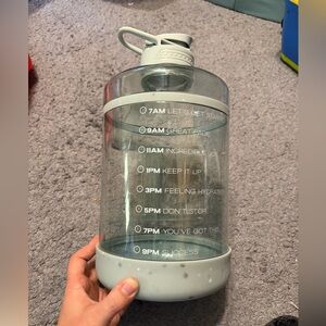 POPFLEX Light Blue Motivational Water Bottle w/ Doggy Dish